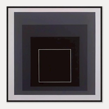 Homage to the Square(Inky Gradations)| Josef Albers - 黑胡桃色鋁框-大尺寸