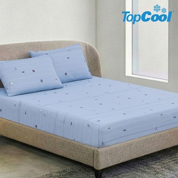 東妮寢飾 TopCool瞬涼呼吸涼感床包枕套組／鯨海奇航(單人/雙人/加大/特大)
