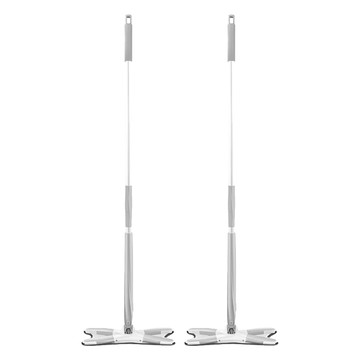 拍平方 X型免手洗平板拖把 蝴蝶款 灰色 EVA ABS細纖維  2支  140 x 37 x 15cm