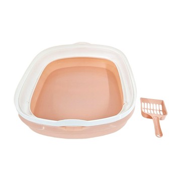 半封閉式貓砂盆，半封閉設計，清潔方便，橘粉色外觀，時尚可愛，家居百搭，寬敞空間，紫色/綠色/粉色  橘粉色  小  1組