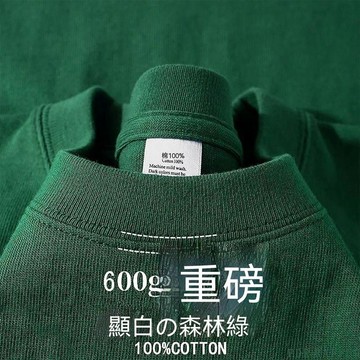 台灣出貨 600g重磅短袖 厚實不透短袖 大尺碼T恤 100%純棉短袖 洋裝短袖 高克重短袖 高質量短袖 純色短袖