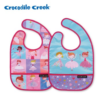 Crocodile Creek　寶寶圍兜2入組-芭蕾甜心
