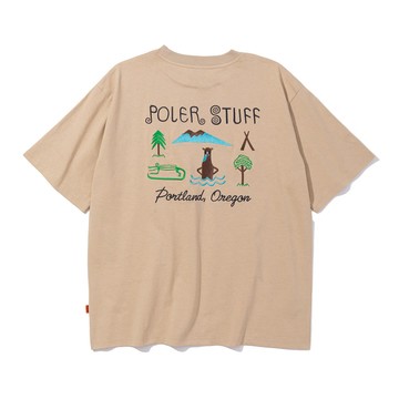 日本限定 POLER PRM TOURIST TRAP EMB TEE 刺繡短袖T恤 卡其 - M