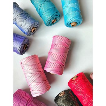 62色INS網紅5毫米金色亮絲滌綸包芯線中粗手編鉤針編織繩手工編織