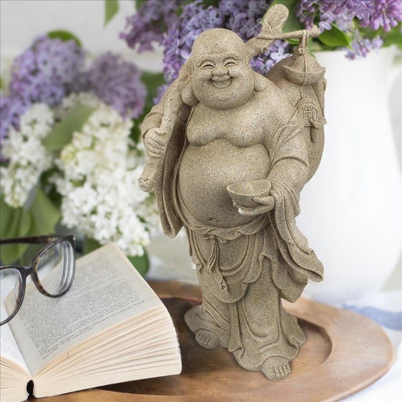 さすらいの幸せな布袋尊 仏僧彫像 庭園彫刻/七福神 布袋尊 開運招福 金運招来(輸入品） | LINEショッピング