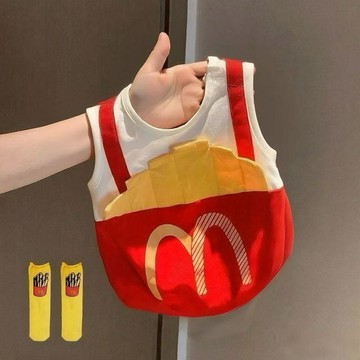 🚚臺灣出🚚寵物秋季透氣麥當勞薯條背心可愛超萌小型犬博美雪納瑞比熊貓咪