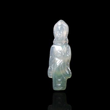 【屬狗屬豬本命佛】冰種飄綠翡翠阿彌陀佛 | 天然緬甸翡翠 | 送禮