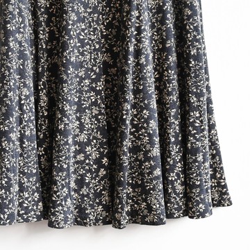 【蛋植物古著】雪藤花梅針織高腰古著圓裙