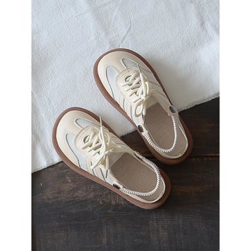 鏤空網狀包頭半拖鞋女外穿2025夏季復古休閑軟底兩穿羅馬涼鞋涼拖