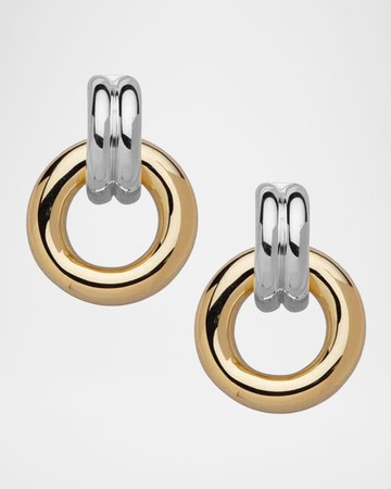 Gina Fluted Double Hoop Mini Earrings