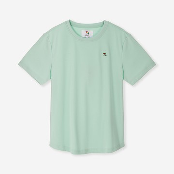 小傘刺繡圓領短袖T-Shirt - 淺灰綠