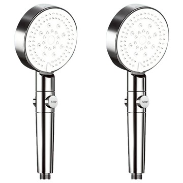 咪咪購物 浴室可調節蓮蓬頭 八檔 銀色 多段水流模式  2支