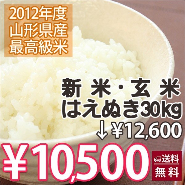 米 はえぬき 山形県産 山形 玄米 25kg 米25kg 村山市 送料無 ブランド 新米 令和 令和元年