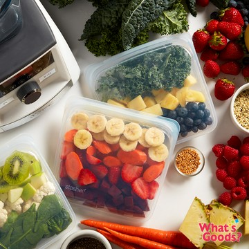 廠商配送  Stasher 方形矽膠密封袋(雲霧白)