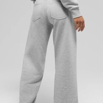 美國現貨金智秀ALO針織拼接闊腿長褲高腰秋冬休閑褲運動白色女裝