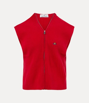 Vivienne Westwood Jess Zip Vest Merino Wool / Cashmere Red M/l Unisex