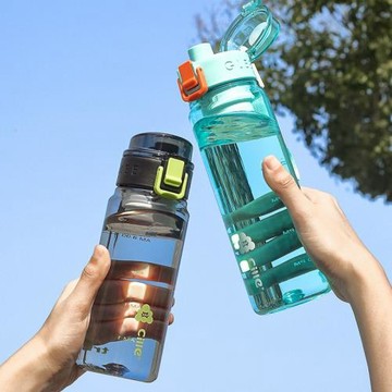 希樂水杯大容量學生戶外健身運動便攜提繩茶杯水壺現代簡約直筒