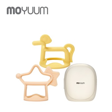 韓國 MOYUUM - 白金矽膠手環固齒器禮盒-星馬款-檸檬黃+珊瑚粉