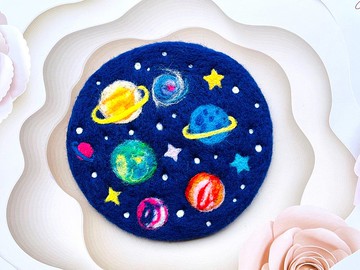 宇宙星球羊毛氈杯墊