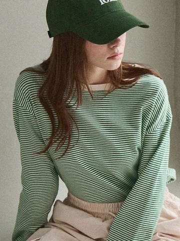 Basic Striped T-shirt [Green]