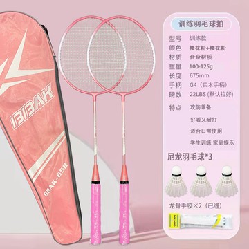 YOU-2支羽毛拍雙拍超輕碳素高彈力學生訓練球拍業余初學者成人進攻型 L0GJ