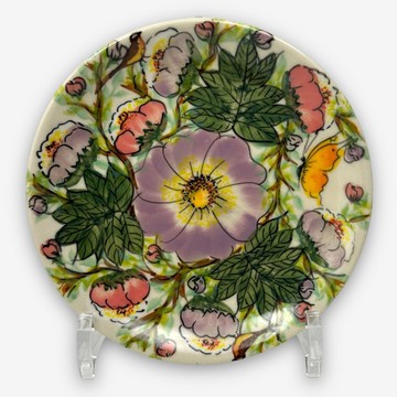 波蘭手繪手工陶-點心盤 16cm 幻紫迷情系列 設計師款