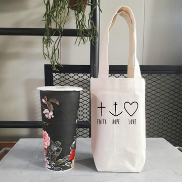 Faith Hope Love 帆布 袋 咖啡 隨行杯 手機 錢包 飲料 提袋 信仰 希望 愛 宗教 十字 教堂 基督 耶穌 上帝