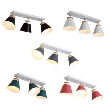 [Honey Comb]北歐風馬卡龍吸頂燈三燈 黑色(KC17043)