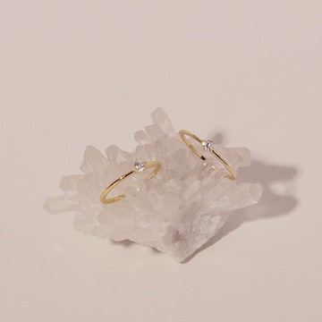 原創 極細百搭經典鋯石碎鑽日式簡約戒指 疊戴戒指 女友禮物