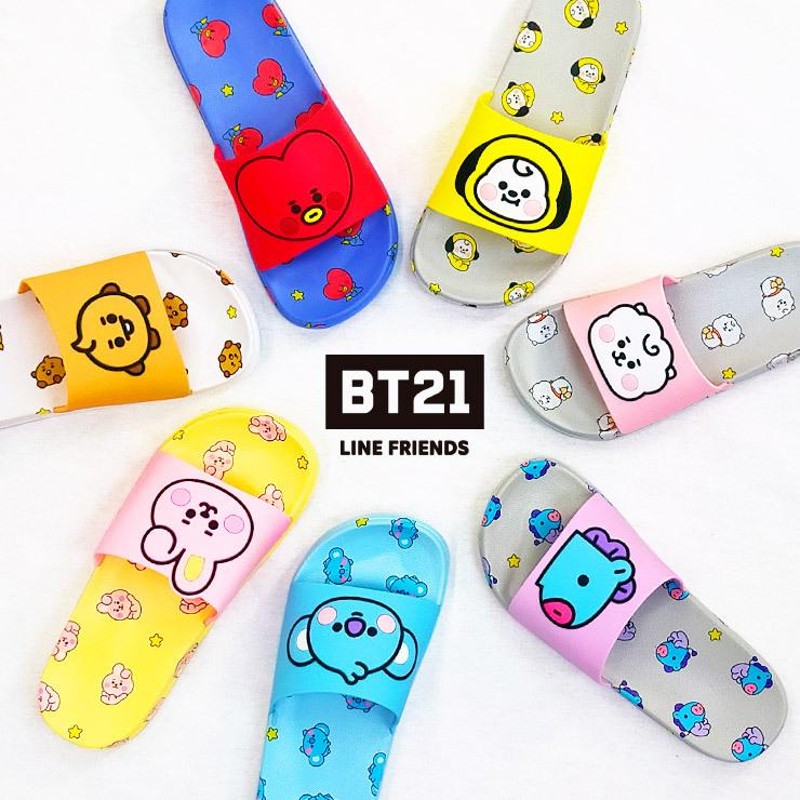 BT21 公式 キャラクターフェイスサンダル インソールイラスト入り bt21