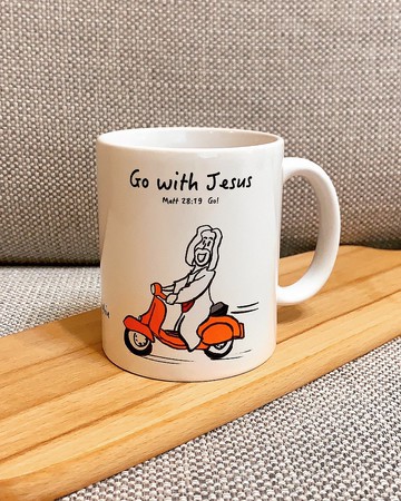 Go with Jesus馬克杯 手繪插畫風格 原創Q版 咖啡杯
