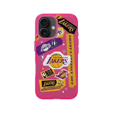 iPhone 16 Clear 粉漾桃 - NBA - 拼貼系列-洛杉磯湖人 L.A. Lakers - Collage