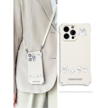【Disney正版】適用iphone15pro手機殼新款可愛維尼蘋果14pro可背全包硅膠13斜挎帶掛繩15promax女情侶防摔12