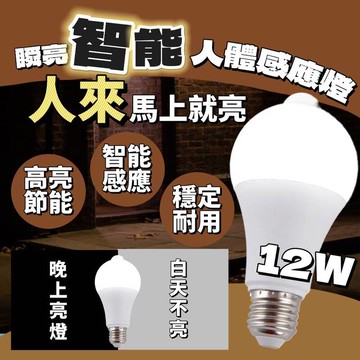 買一送一 瞬亮智能人體感應燈泡 120度超廣範圍 5公尺感應距離