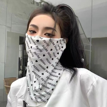 【臺灣出貨】💥冰絲防曬面罩夏季男女全臉掛耳護脖子神器面巾遮陽臉罩騎行面紗潮