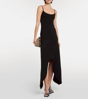 The Attico Feather-trimmed jersey midi dress