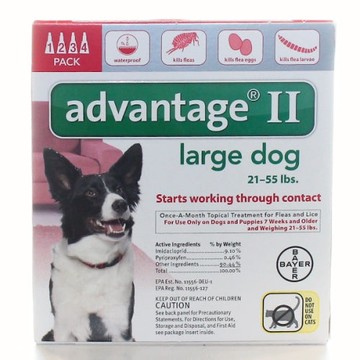 Advantage II Topical Flea Treatment for Dogs & Puppies Upto 21-55 lbs 4 Count by Bayer