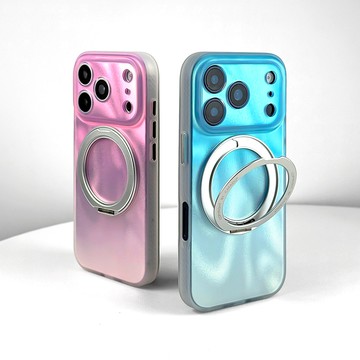 iphone17/16pro手機殼漸變藍360旋轉支點蘋果17promax防摔精孔新款高級感軟邊15保護套個性17pm