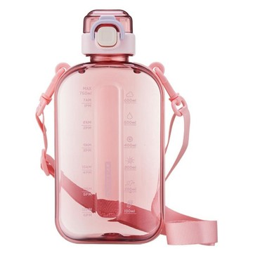 JOW BUY 蕉蕉購物 簡約扁平運動水壺  紅色 + 粉紅色  1個  750ml