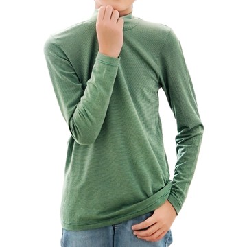 GIAT 吉亞特 兒童恆溫吸濕發熱衣 立領款  110  綠條