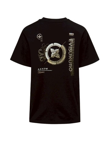 Glitter and Floral Kamon Print T-shirt