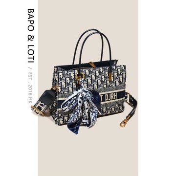 高級感老花女包2024新款托特包包手提包時尚百搭單肩包斜挎包拉鏈