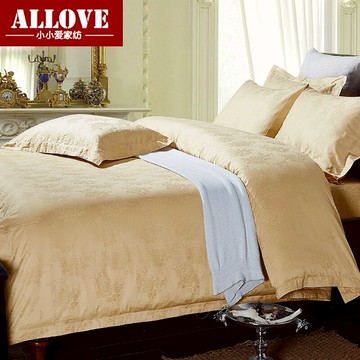 純棉貢緞提花四件套酒店賓館全棉純白色床單被套雙人床上用品