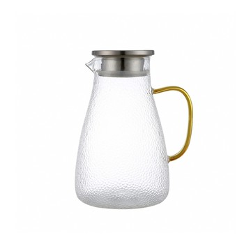 日本 FOREVER 耐熱玻璃錘紋款把手水壺1800ML  1入