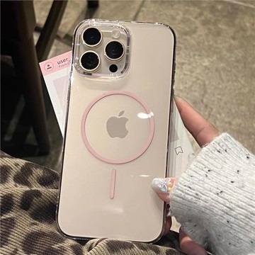 細圈磁吸硬殼超薄透明適用iphone16pro殼蘋果16proMax新款iphone15promax無線充電14/13/12簡約保護套男女