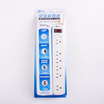明家MiG 安全延長線1開關6插座1.8米/6尺 SP-606A 過載自動斷電保護 1650W