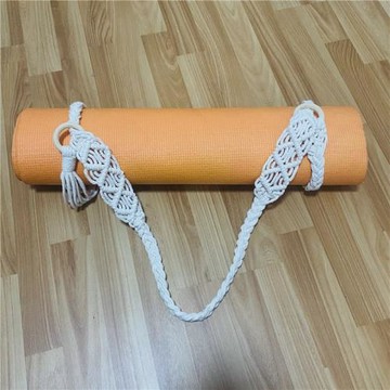 跨境便攜式手工編織瑜伽墊流蘇收納袋瑜伽墊收納網兜輕便好攜帶