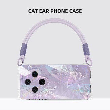 適用OPPOFindX8Pro手機殼秋冬新款簡約透明設計感女oppofindx8小眾奢華斜挎背帶findx8ultra韓系ins蝴蝶潮牌