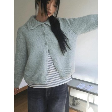 Codibook｜韓國 wonderwonder 柔軟舒適寬鬆翻領針織外套［預購］針織外套 女裝