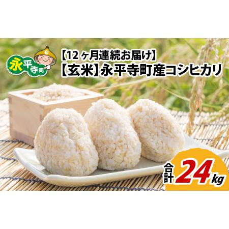 ふるさと納税  令和5年度産 永平寺町産 コシヒカリ 2kg×12ヶ月（計24kg） [E-033055] 福井県永平寺町